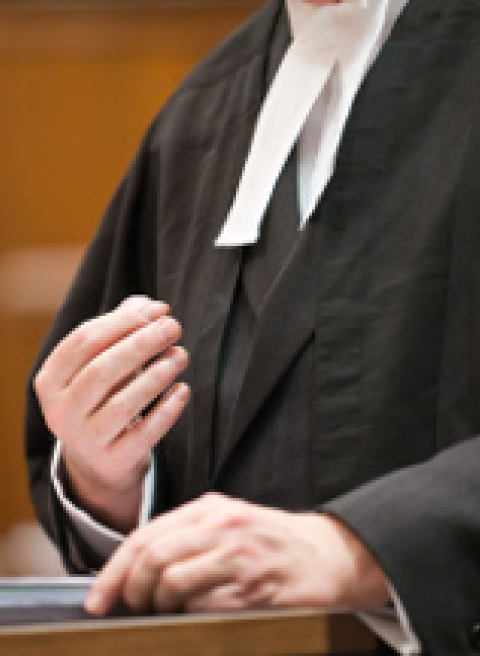 Person in legal gown