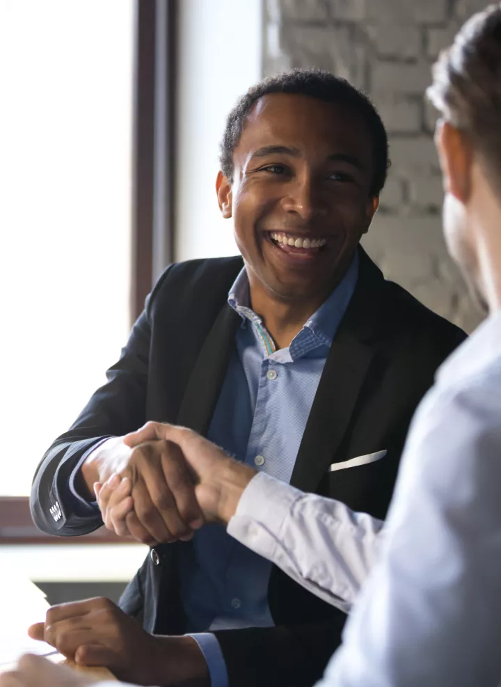 Two men handshaking